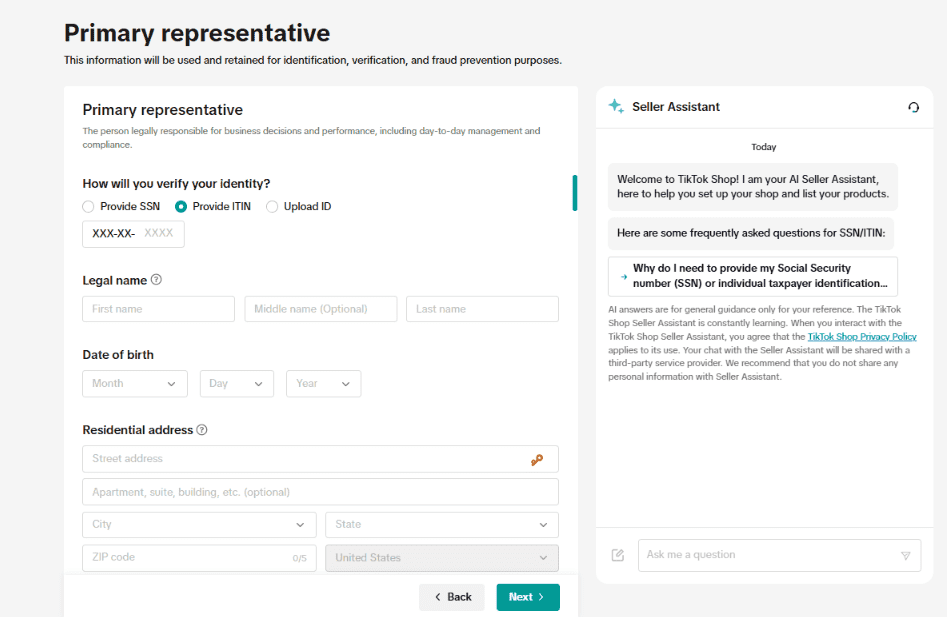 Primary Business Representative