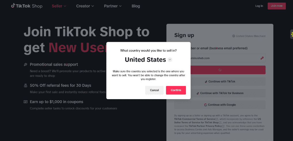 Choose Your Selling Region